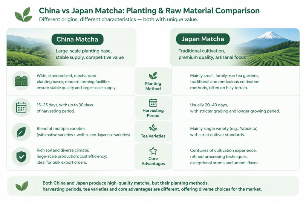 Comparison of Matcha Tea Planting Materials Between China and Japan